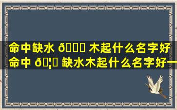 命中缺水 🐛 木起什么名字好（命中 🦊 缺水木起什么名字好一点）